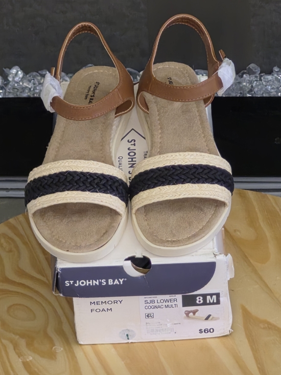 St. John's Bay Shoes - St. John's Bay Cognac Multi Women’s Braided Strap Sandals